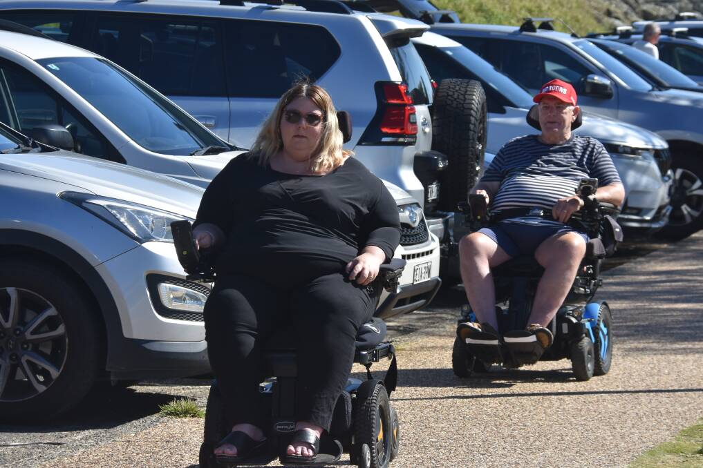 Sarah-Lynn Eade and Michael Lord are calling for Port Macquarie-Hastings Council to improve safety of amenities in the community for people living with a disability. Picture by Ruby Pascoe