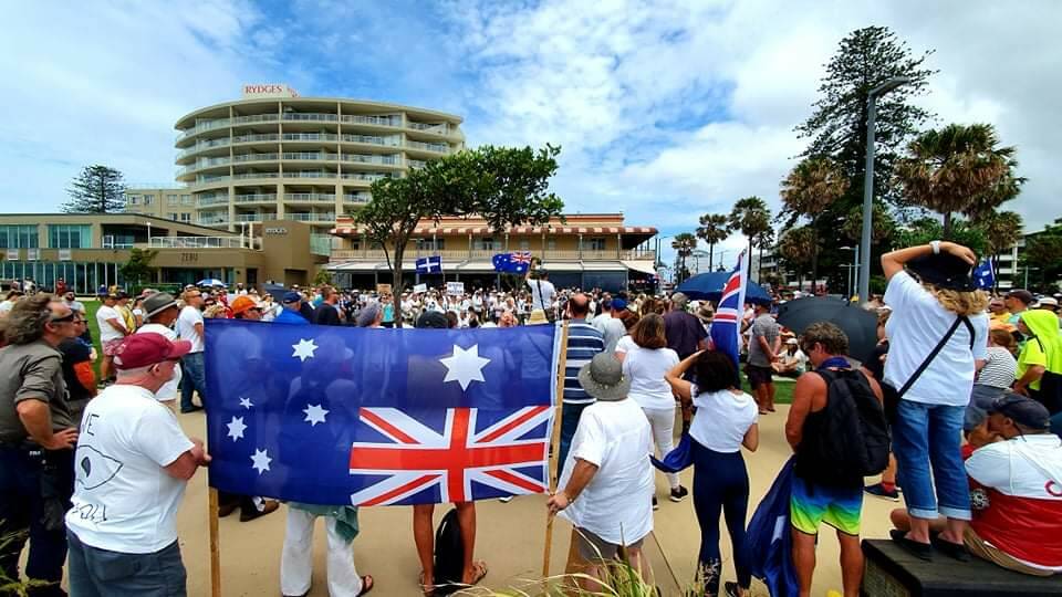 Hundreds attended protests in Port Macquarie opposing vaccine mandates. Photo: LegendPix - Rod Ayres