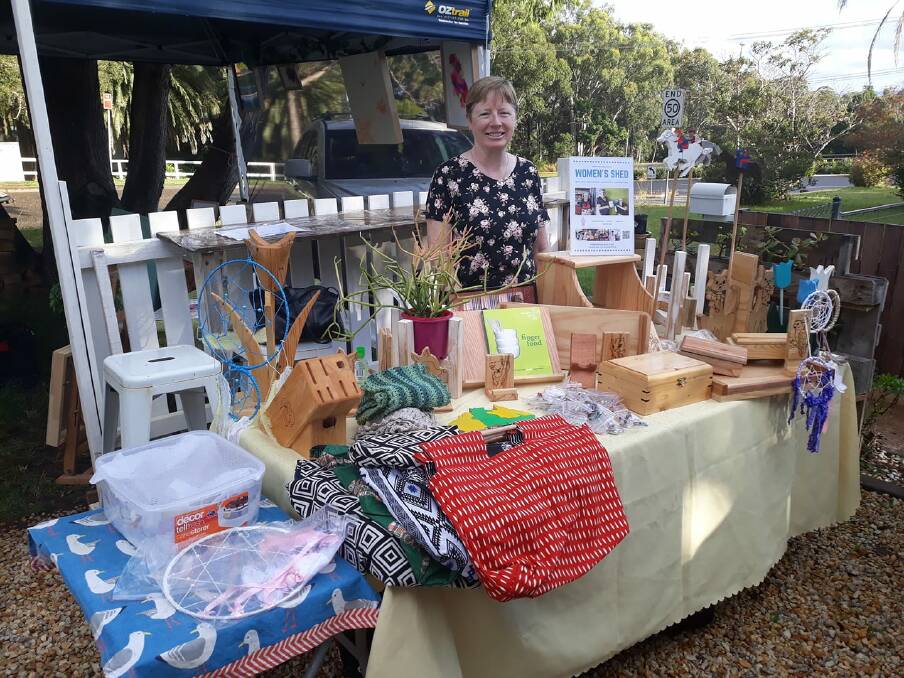The Port Macquarie Women's Shed recently had a stall at the Brew Box. Photo: Supplied