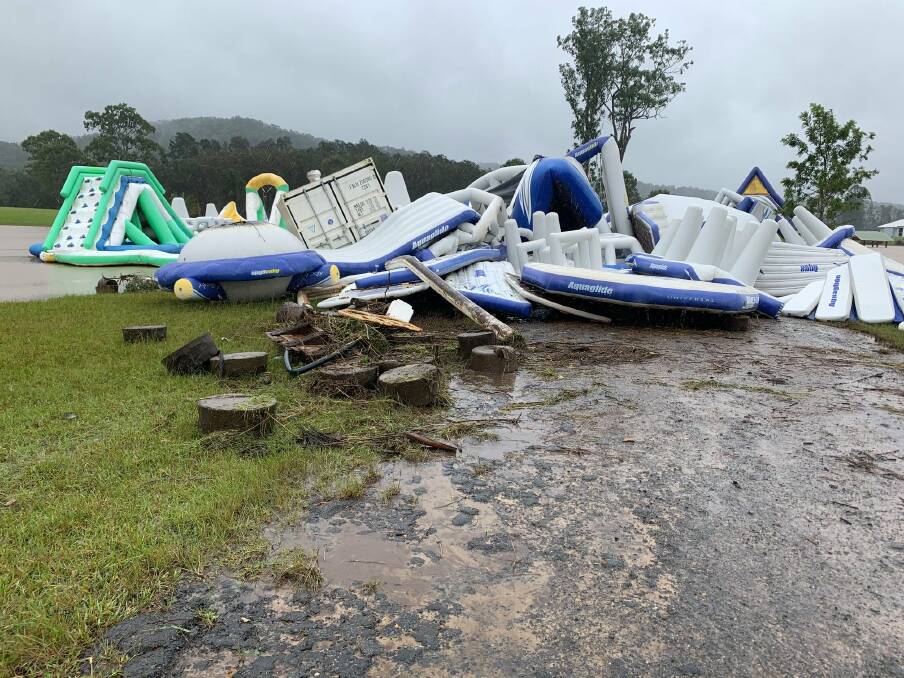 Flood damage: The Stoney Aqua Park will reopen for the September school holidays. Photo: Supplied
