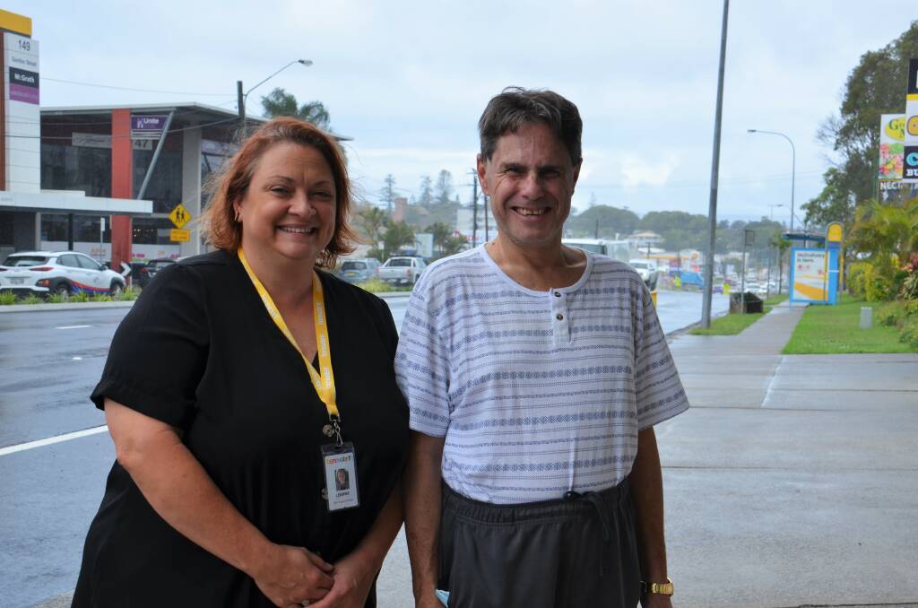 The Benevolent Society support coordinator Leanne Montgomery with Manny Mathis. Photo: Ruby Pascoe