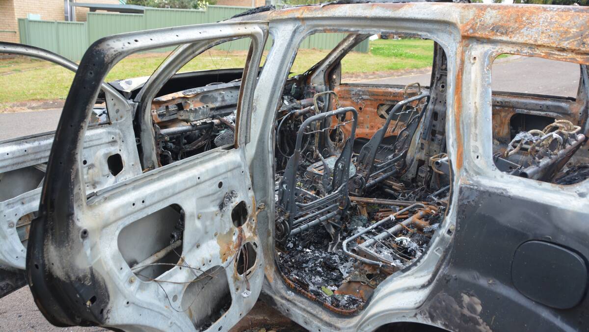 A Port Macquarie resident's car was found burnt out in their driveway. Picture by Emily Walker