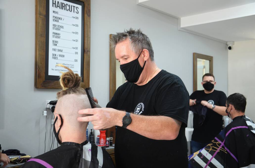 Fresh haircut: Owner of Barbers on Murray Eddie Smith. 