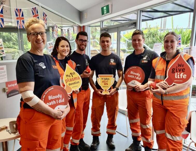 Port Macquarie SES blood donor team. Picture: Supplied