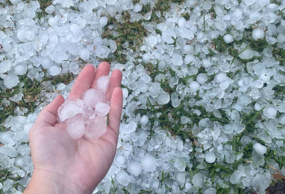 The hail stones were big enough to damage cars and homes. Picture by Melissa King