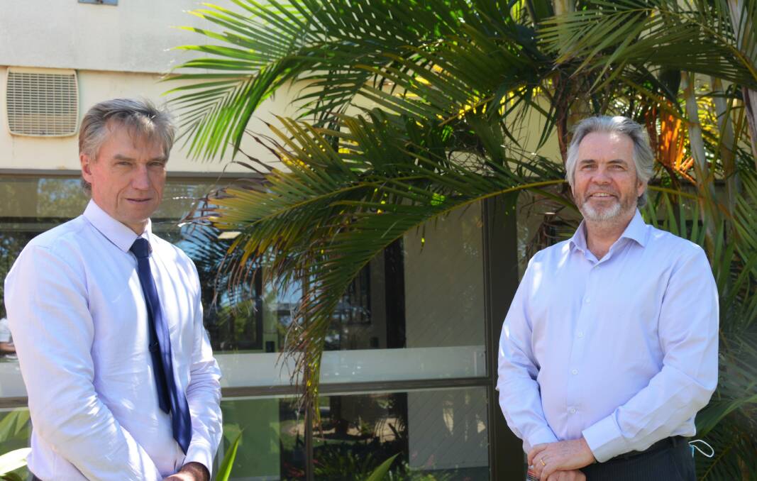 COVID-19: Mid North Coast Local Health District chief executive Stewart Dowrick and North Coast Public Health Unit director Dr Paul Douglas. Picture: Ruby Pascoe