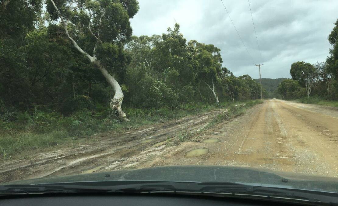 Wet weather and limited opportunity for grading over summer resulted in off road damage beside the existing roadway. Photo: Supplied