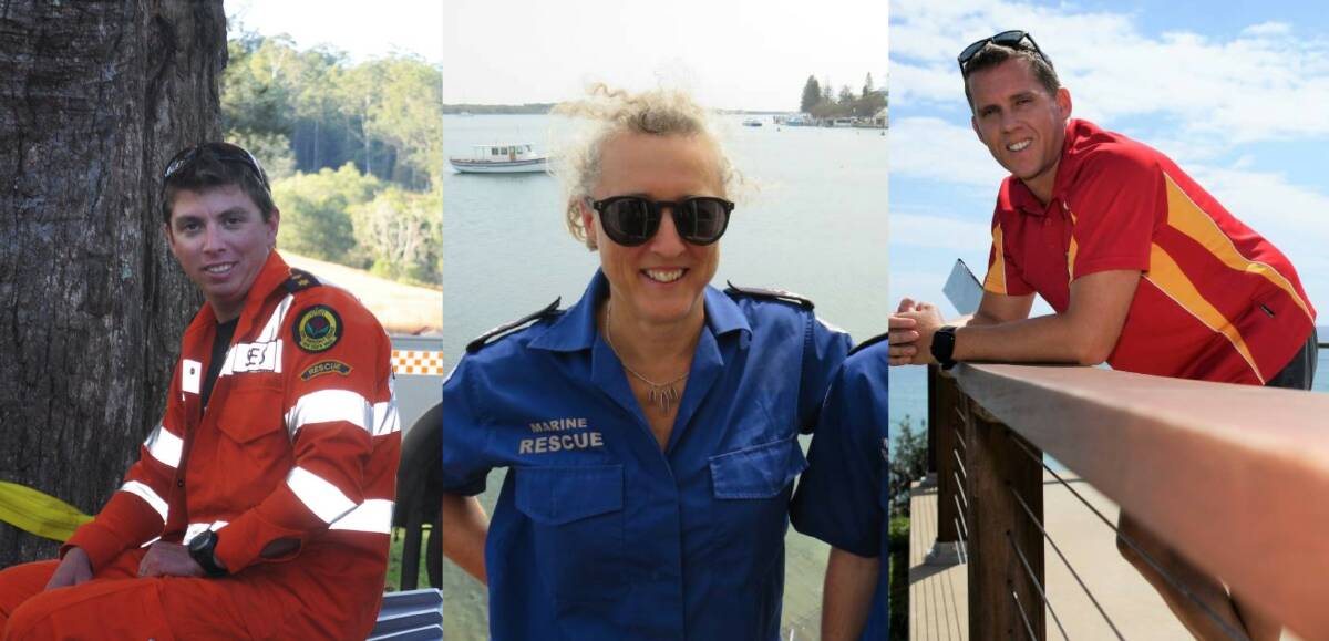 Emergency services: Local Commander NSW SES Paul Burg, NSW Marine Rescue training officer Alison Cameron-Brown and NSW Surf Lifesaving lifeguard supervisor James Turnham.