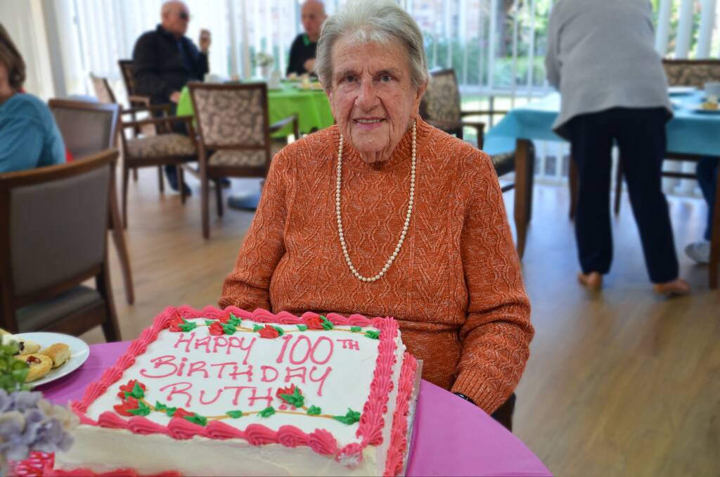 Ruth Henning celebrating her 100th birthday at Le Hamel Retirement Village. Photo: Ruby Pascoe