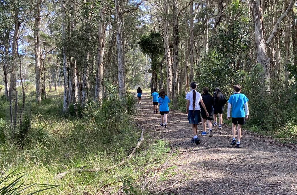 Wellbeing during lockdown: Students from MacKillop College Port Macquarie upping their steps for a good cause. Photo: Supplied