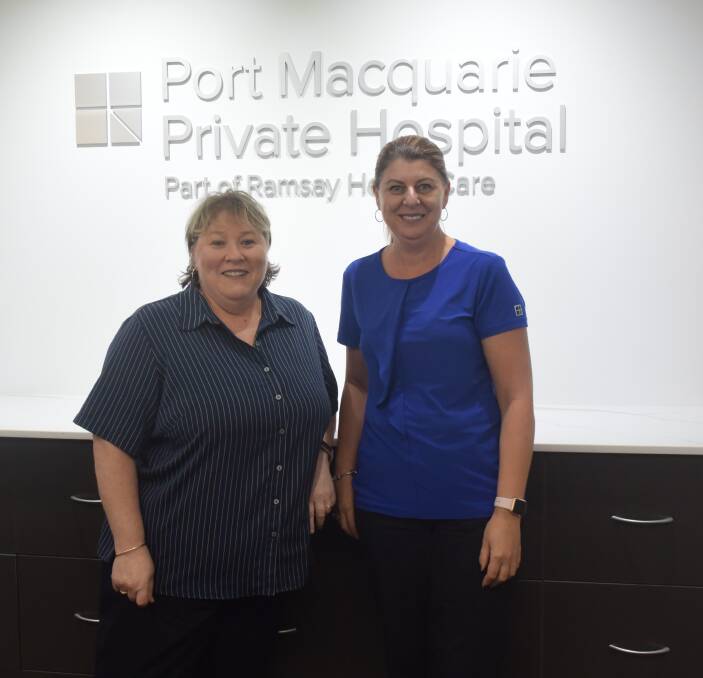 Port Macquarie Private Hospital senior billings clerk Tania Gahan and administration and accounts manager Linda Germon have worked together for almost 30 years.