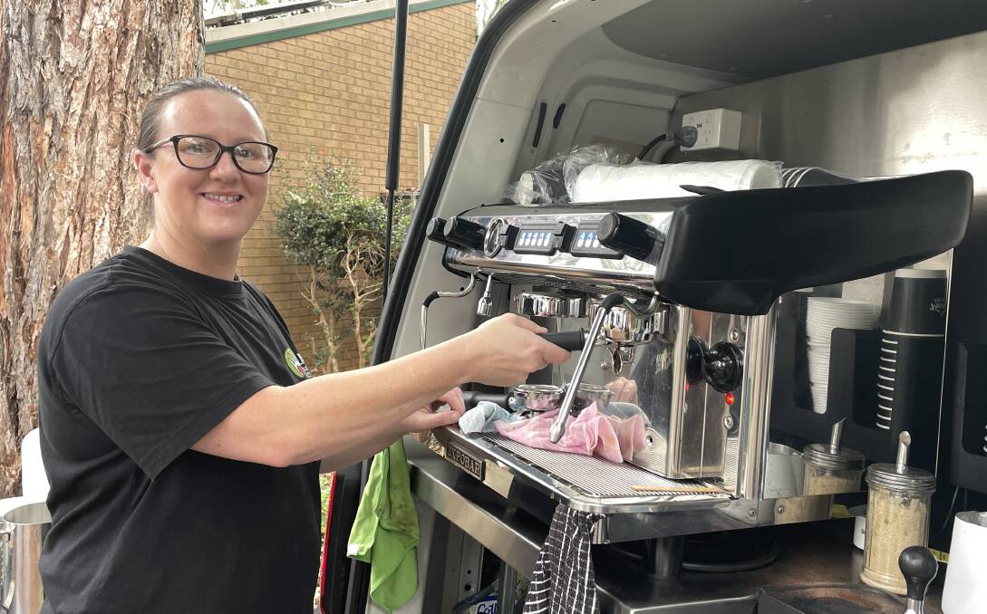 Volunteer Sarah Taylor is busy making coffees during a breakfast shift . Picture by Lisa Tisdell