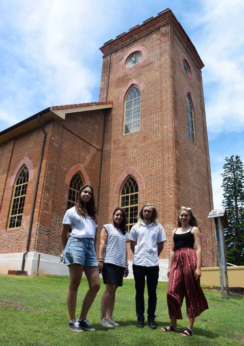 Raising awareness: Chloe Garrett, Michelle Webb, Lawrence Outridge and Emma Webb support the weekly bell toll at St Thomas Anglican Church.