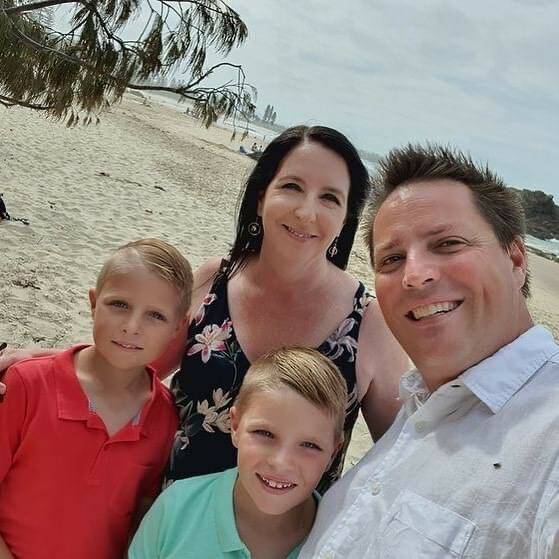 Family ties: Karen Lamond with her husband Pete and children Cooper and Hudson will take part in the Mother's Day Classic. Photo: Supplied