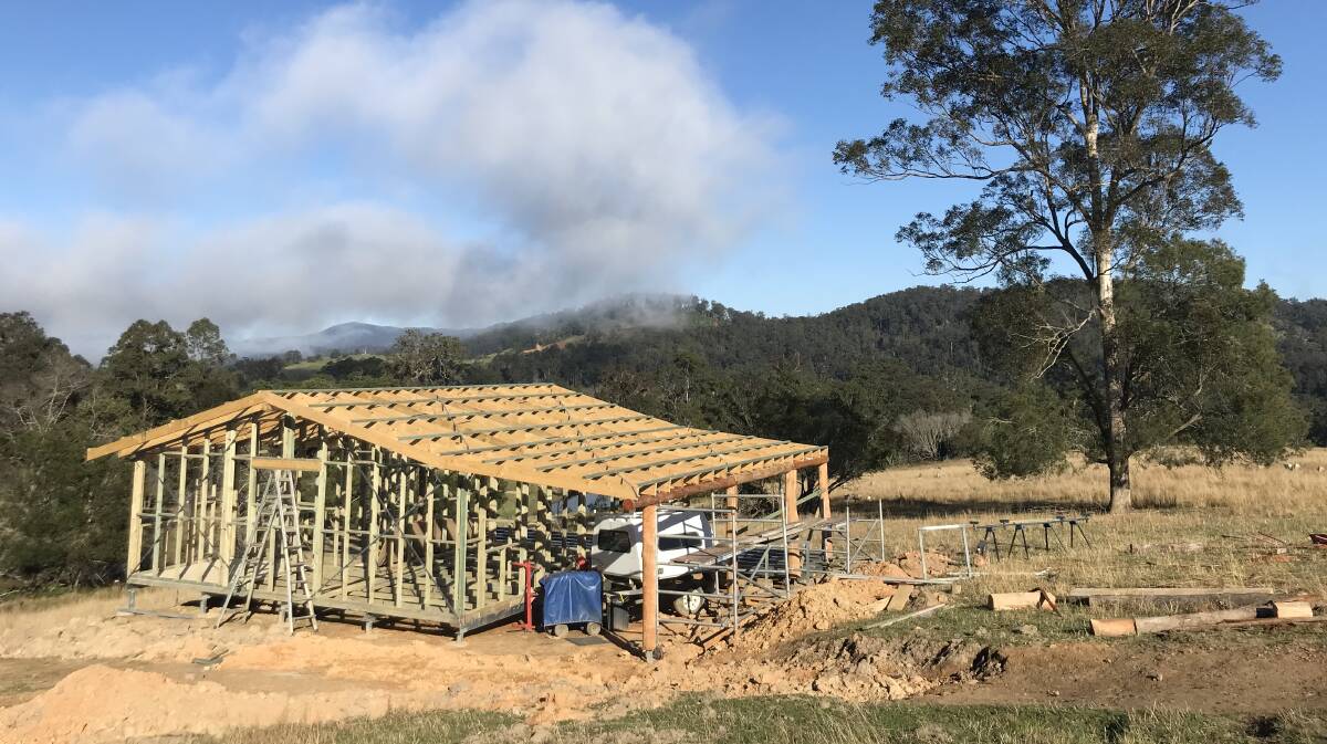 Expansion: The second farmstay cottage at Ewetopia Farm is a work in progress.