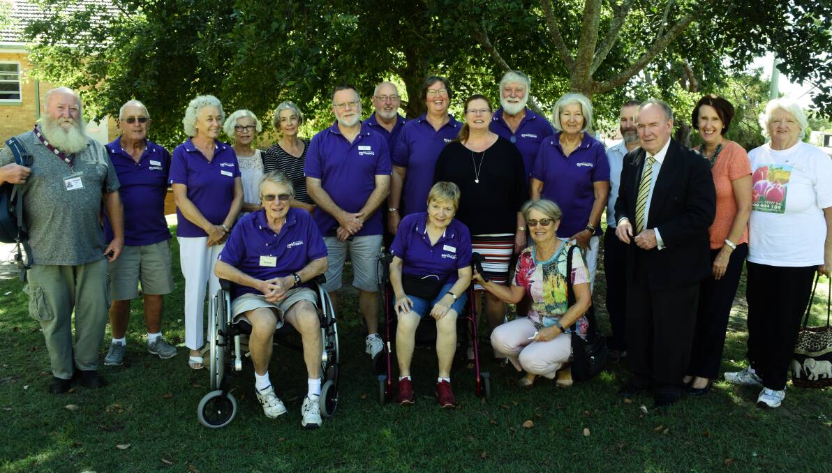 Port Macquarie Parkinson’s Support Group members join officials at the neurological nurse announcement.