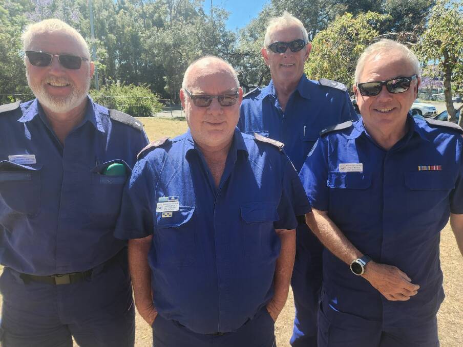 Marine Rescue Port Macquarie members (left to right) Rob Britten, Greg Davies, Ray Angel and Paul Bates head to Brewarrina to help with the flood response. Picture supplied