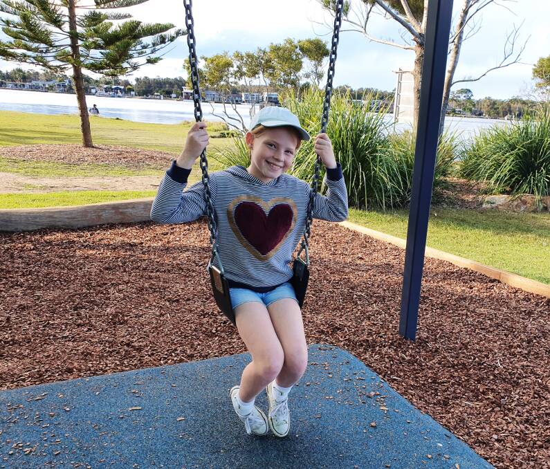 Perfect playground: Ten-year-old Tilly Gaut enjoys the upgraded Settlement Point Reserve playground. The project was part of the Recreation Action Plan.