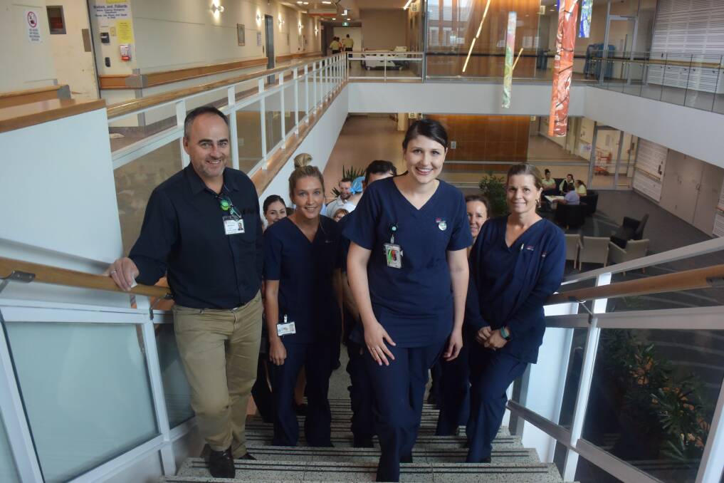 Exercise time: Port Macquarie Base Hospital staff members join the NurseStrong program.