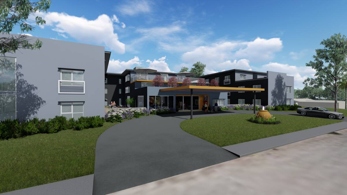 Aged care development: An artistic impression shows Highfields Manor which is under construction in Port Macquarie. Image: Pedavoli Architects