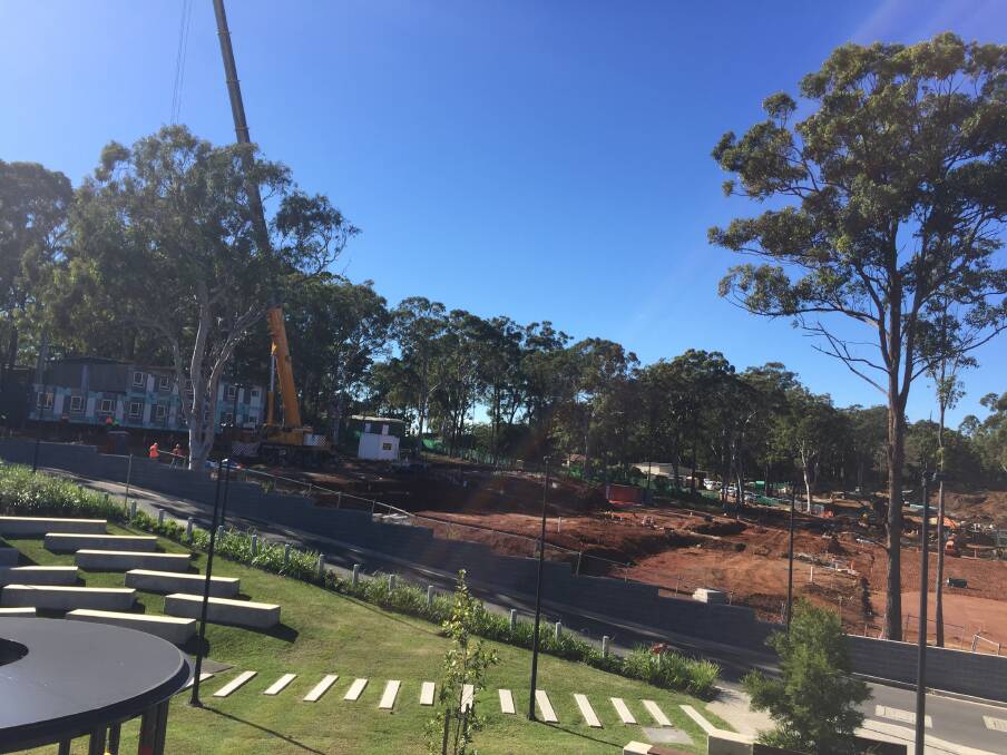 Progress: The view of the accommodation site from the Charles Sturt University Port Macquarie Campus.