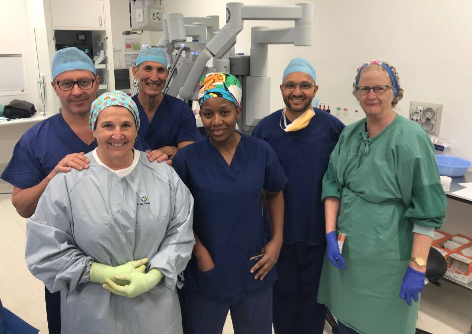 Some of the surgical team who performed the first robotic surgery at Port Macquarie Private Hospital. Photo: Port Macquarie Private Hospital