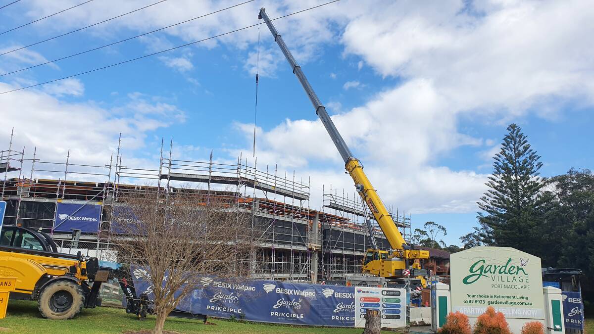 Hive of activity: Construction continues on The Banksia development.