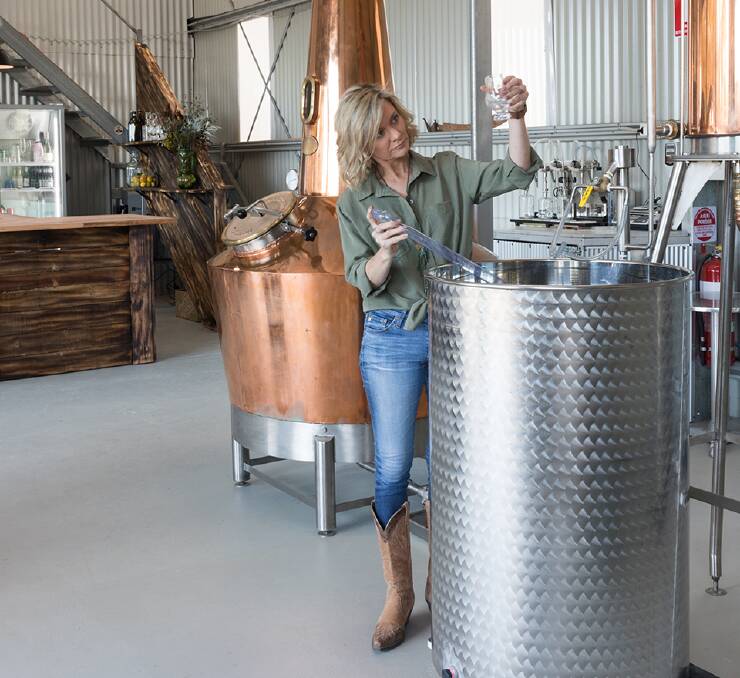 Distillation process: The Farmer's Wife Distillery founder/distiller Kylie Sepos checks on a batch of gin at the Allworth distillery.