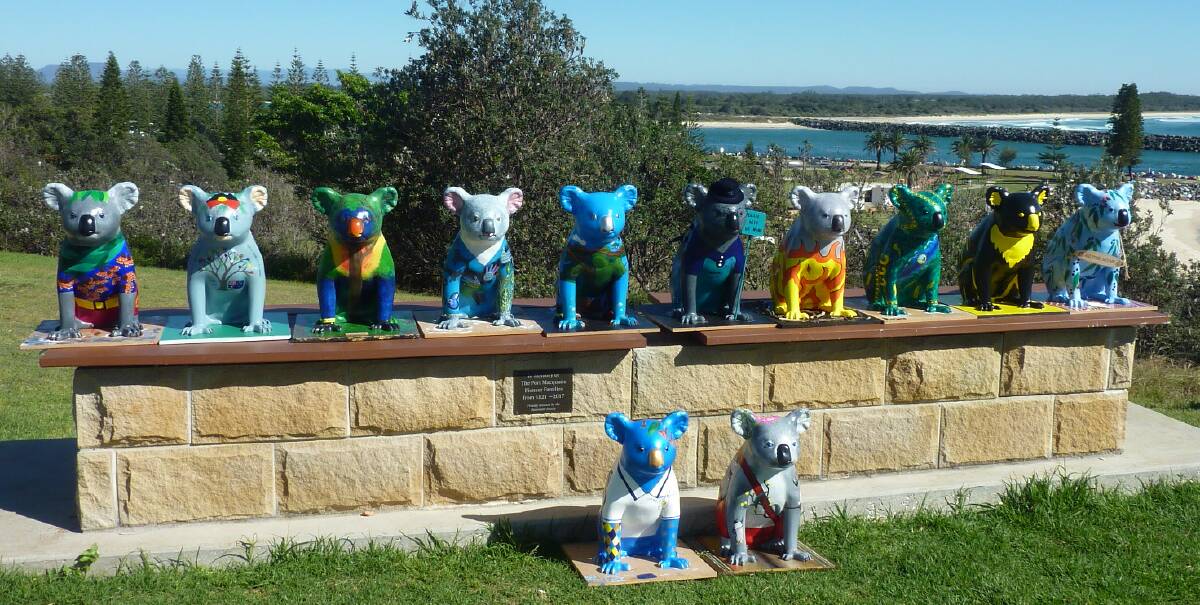 A selection of the painted koala sculptures ahead of the public exhibitions.