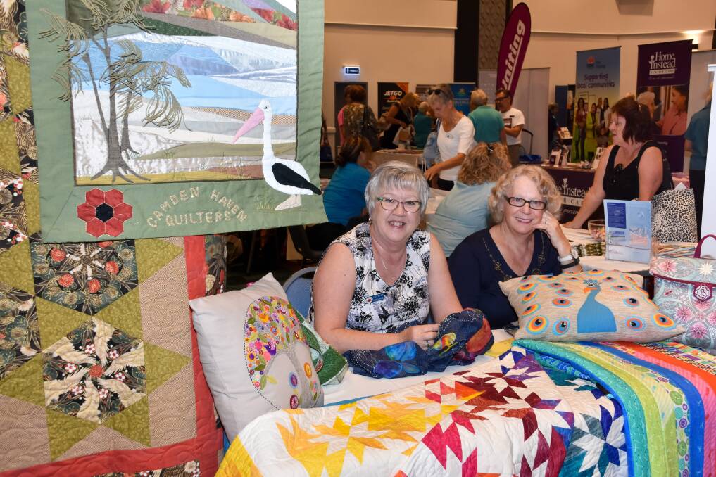 Flashback: Camden Haven Quilters Cheryle Waterland and Trish Cambell at the 2017 Seniors Expo.