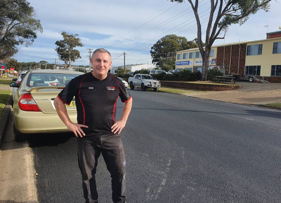 Good move: PRO-SEW owner Adam Brown is pleased about the road resurfacing project.