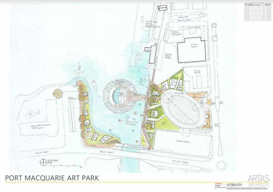 Port Macquarie master plan preliminary design for the foreshore site, image: ARTAS Architects