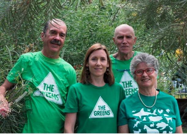 Campaign launched: The Greens ticket for the September local government elections in Port Macquarie-Hastings features Stuart Watson, Lauren Edwards, Les Mitchell and Drusi Megget.