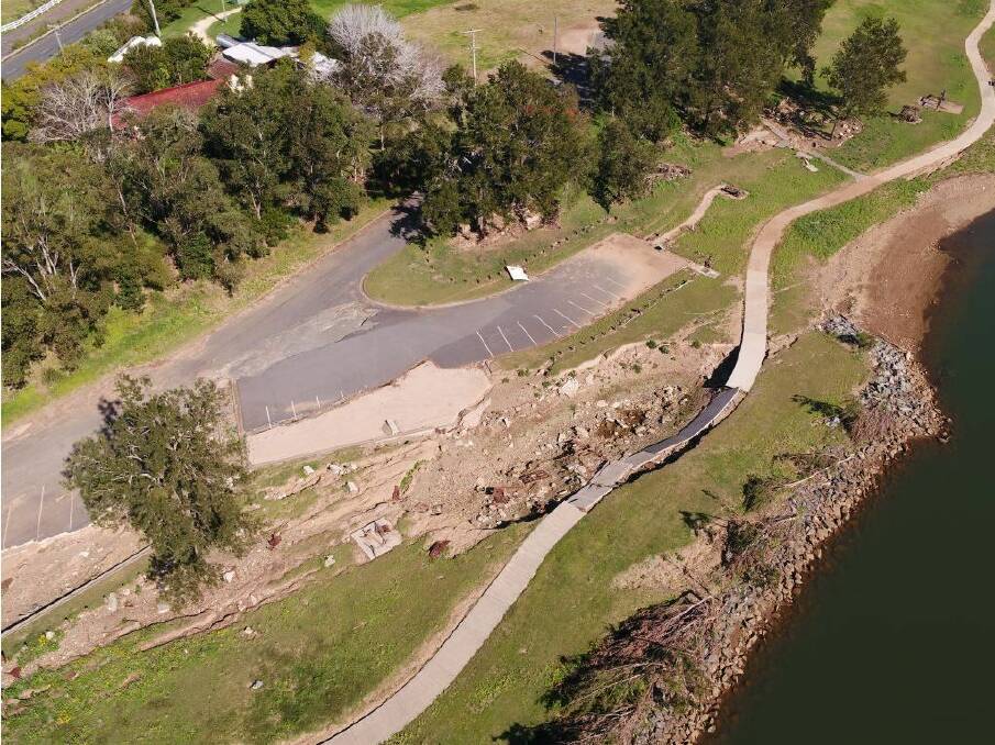 Flood aftermath: The March floods left a trail of damage at Rocks Ferry Reserve. Photo: Port Macquarie-Hastings Council