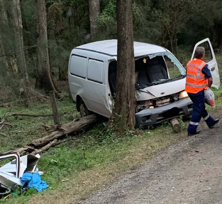 Another accident: Emergency services respond to a recent crash on Maria River Road. Photo: Supplied