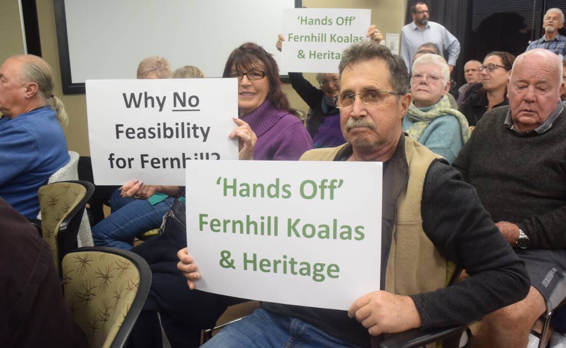 Views shared: Residents make their position known at a council meeting.