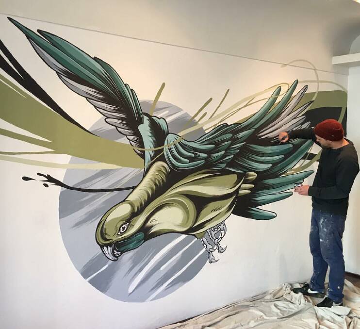 Artistic flair: Mike Shankster has worked on murals from Jindabyne to Bribie Island, Ipswitch and Queanbeyan.