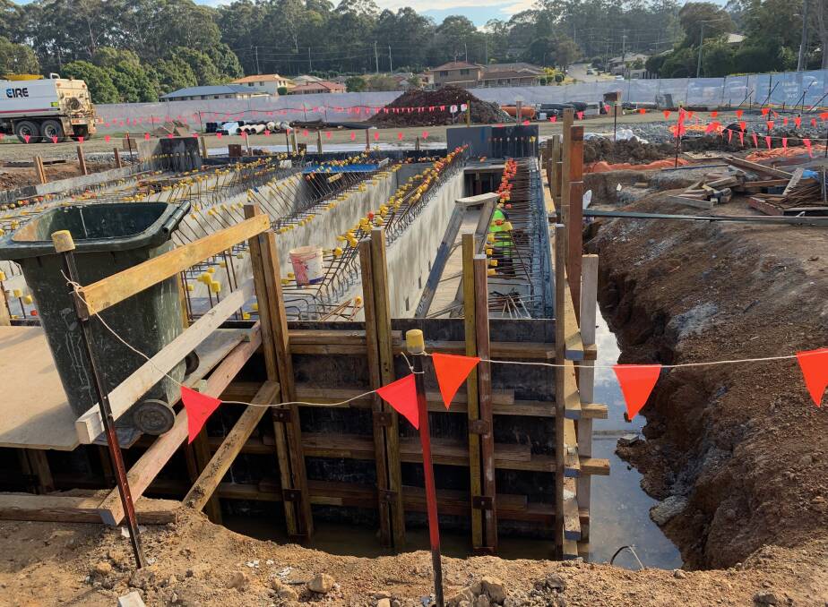 A staff car park is under construction at Port Macquarie Base Hospital.