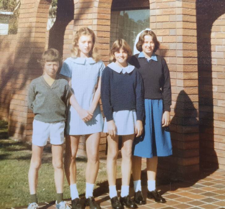 Flash back: Andrew, Maria and Jenny Carr, pictured with Jeanette Murphy, in Port Macquarie in 1978.