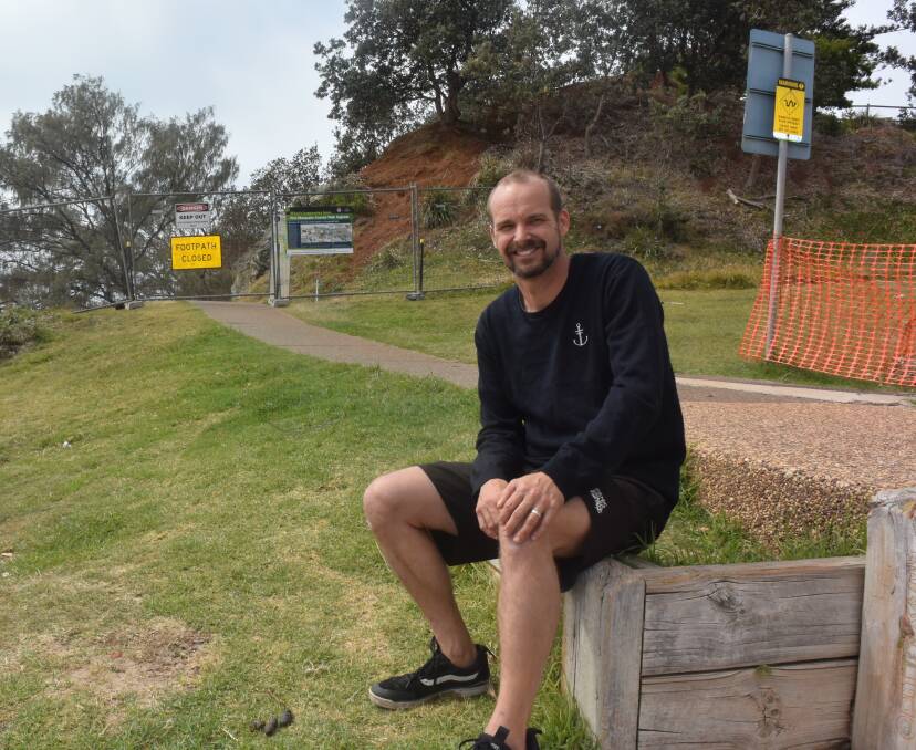 Project underway: Chris Harris from Salty Crew Kiosk feels positive about the Coastal Walk upgrade from Charlie Uptin Walk south towards Flagstaff Hill.