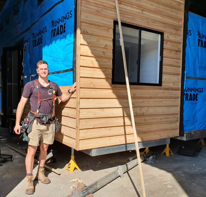 Growing business: Carpenter Richard Cleary is part of the Hauslein Tiny House Co team.