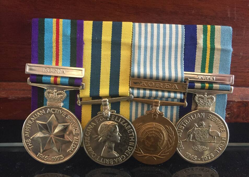 The Australian Active Service Medal, Korean War Medal, United Nations Service Medal (Korea) and Australian Service Medal with the clasp Japan have been handed in to the RSL Port Macquarie Sub-branch.