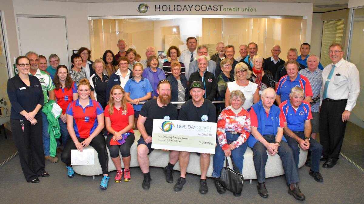 Recipients of the Holiday Coast Credit Union’s 2018 Community Partnership Grants gather with staff members at the awards presentation.