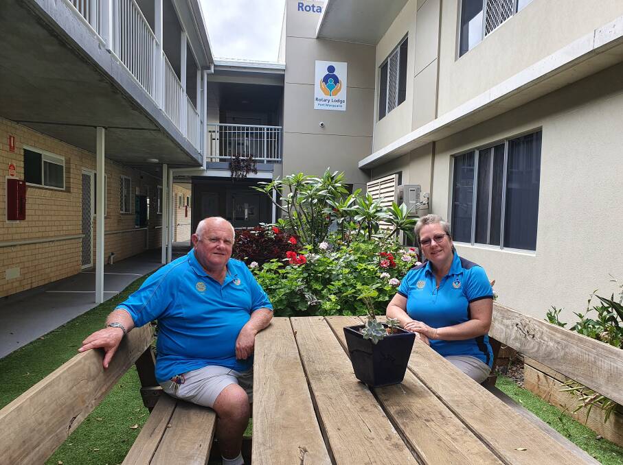 Health matters: Rotary Lodge board member Phil Perry and Rotary Lodge manager Paula Johnson recognise the continued role played by the accommodation provider.