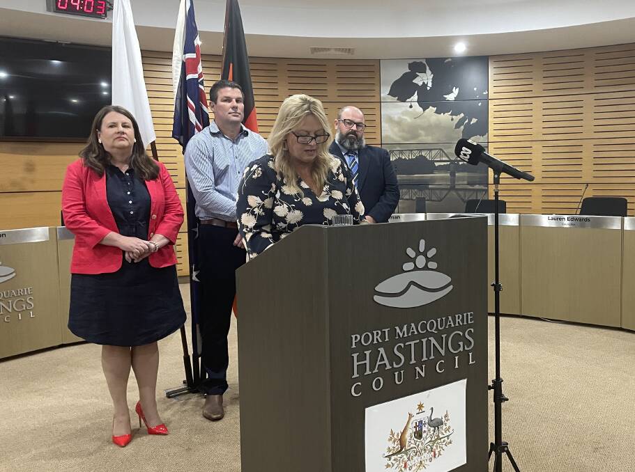 Mayor Peta Pinson questions the timing of the move, supported by Crs Danielle Maltman, Josh Slade and deputy mayor Adam Roberts. Picture by Lisa Tisdell 