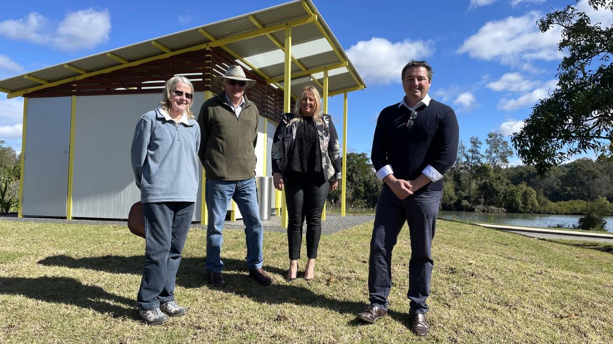 Telegraph Point Community Association members Kerry Armstrong and Stewart Armstrong, mayor Peta Pinson and Cowper MP Pat Conaghan are pleased with the upgrades at Log Wharf Reserve. Picture by Lisa Tisdell