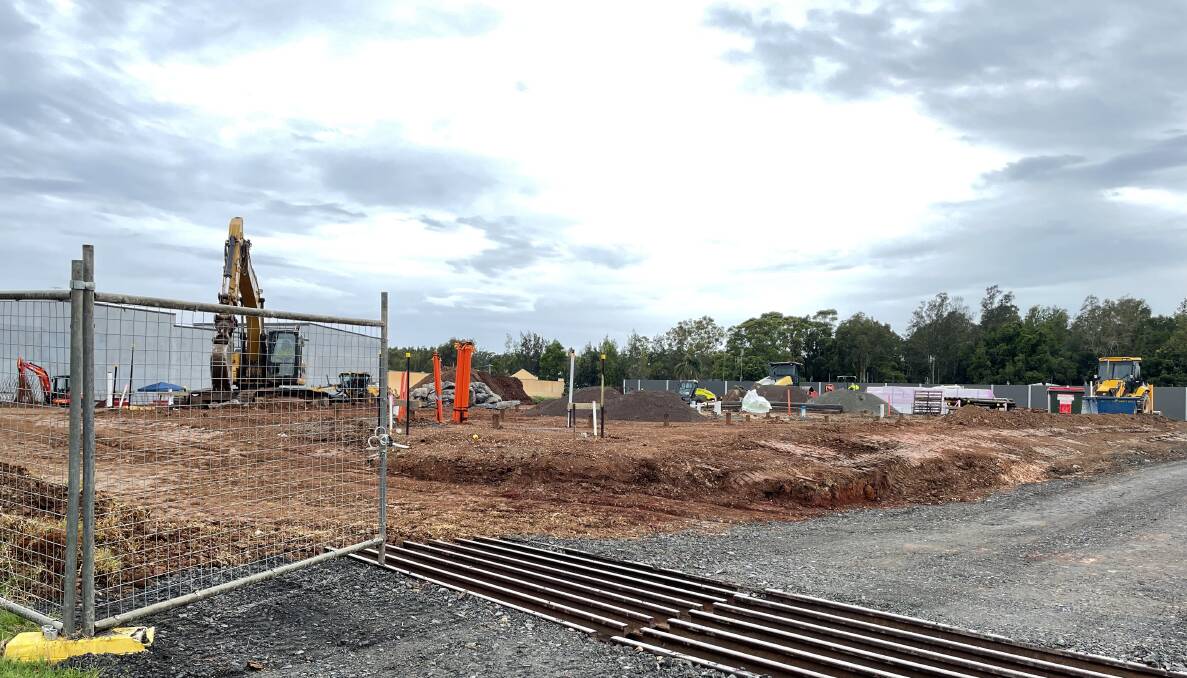 Work continues on a service station development on Hastings River Drive.