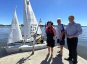 Kathryn Stephens, Wayne Evans and David Gearing are pleased with Sailability Port Macquarie's new boat.