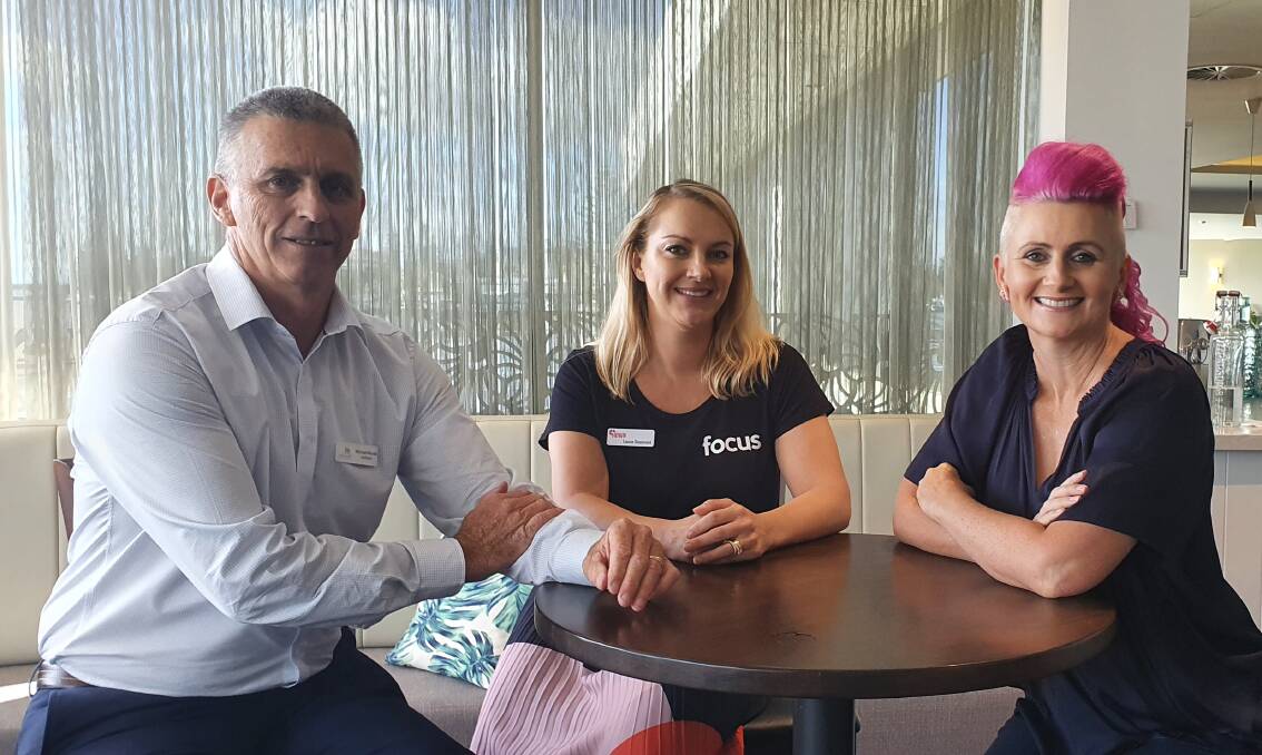 Key to success: Port Macquarie Chamber of Commerce president Michael Mowle, Hastings Business Women's Network communications officer Louise Beaumont and guest speaker Lucy Bloom support the Boardroom Lunch.