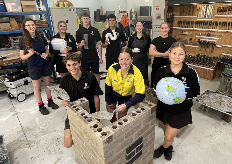 (back row) Newman Senior Technical College students Abbey Styles-Slater, Laicey Costigan, Braydan Laing, Harry Dodd, Emma Marchant, Elka Monkton, (front row) Kinglsey Threlfo, Molly Partington and Jasmyn Debreceny prepare for the national competition. Picture by Lisa Tisdell